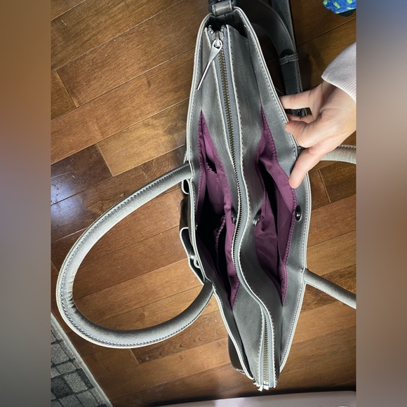 Matt & Nat Laptop Bag Vegan Purse Grey Large - Picture 10 of 16